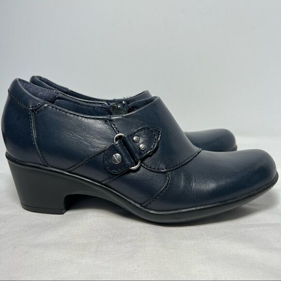 Clarks Collection Navy Blue Leather Ankle Bootie 5.5 - Picture 5 of 10